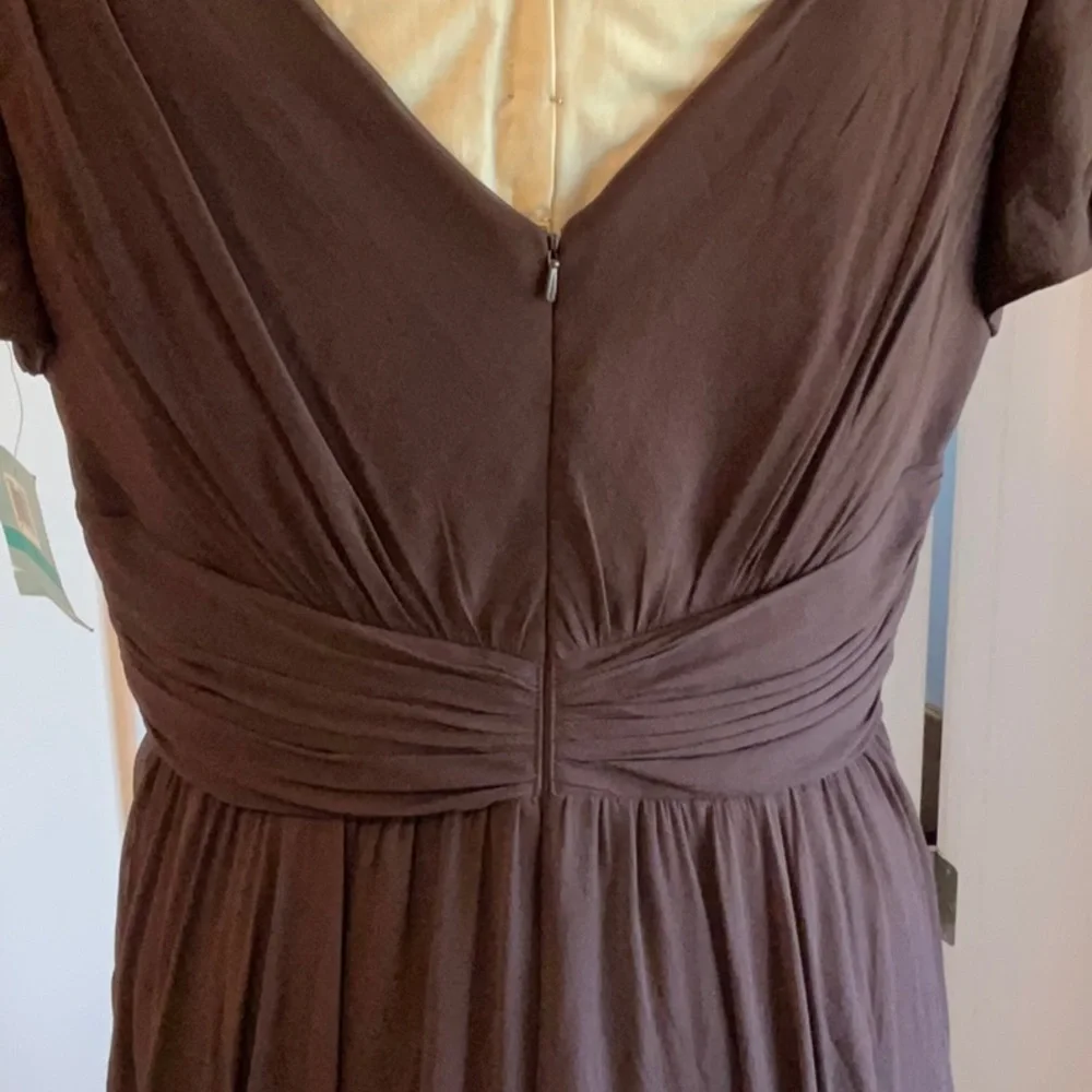 Chocolate flowy formal dress. - Picture 3 of 5